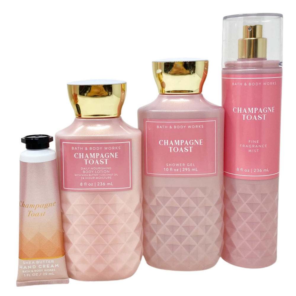 Bath & Body Works Champagne Toast dans un sac cadeau transparent, prêt à offrir