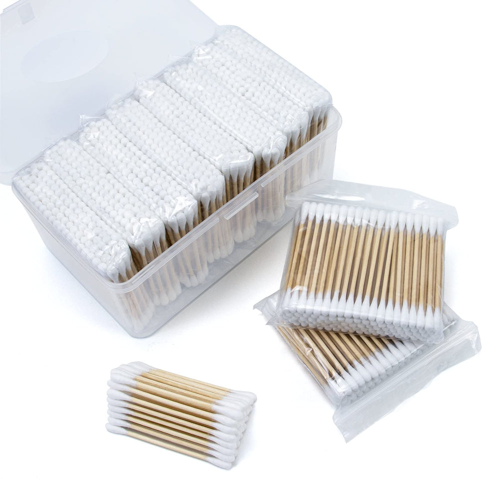 bcowos coton-tiges double-face avec tiges en bois pour un nettoyage précis