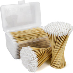 Bcowos tiges bambou coton longues: douceur et précision pour applications délicates.