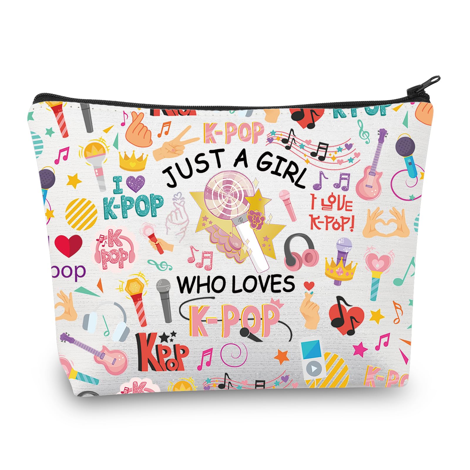 Trousse BDPWSS avec texte Juste une fille, cadeau parfait pour fans de K-Pop.