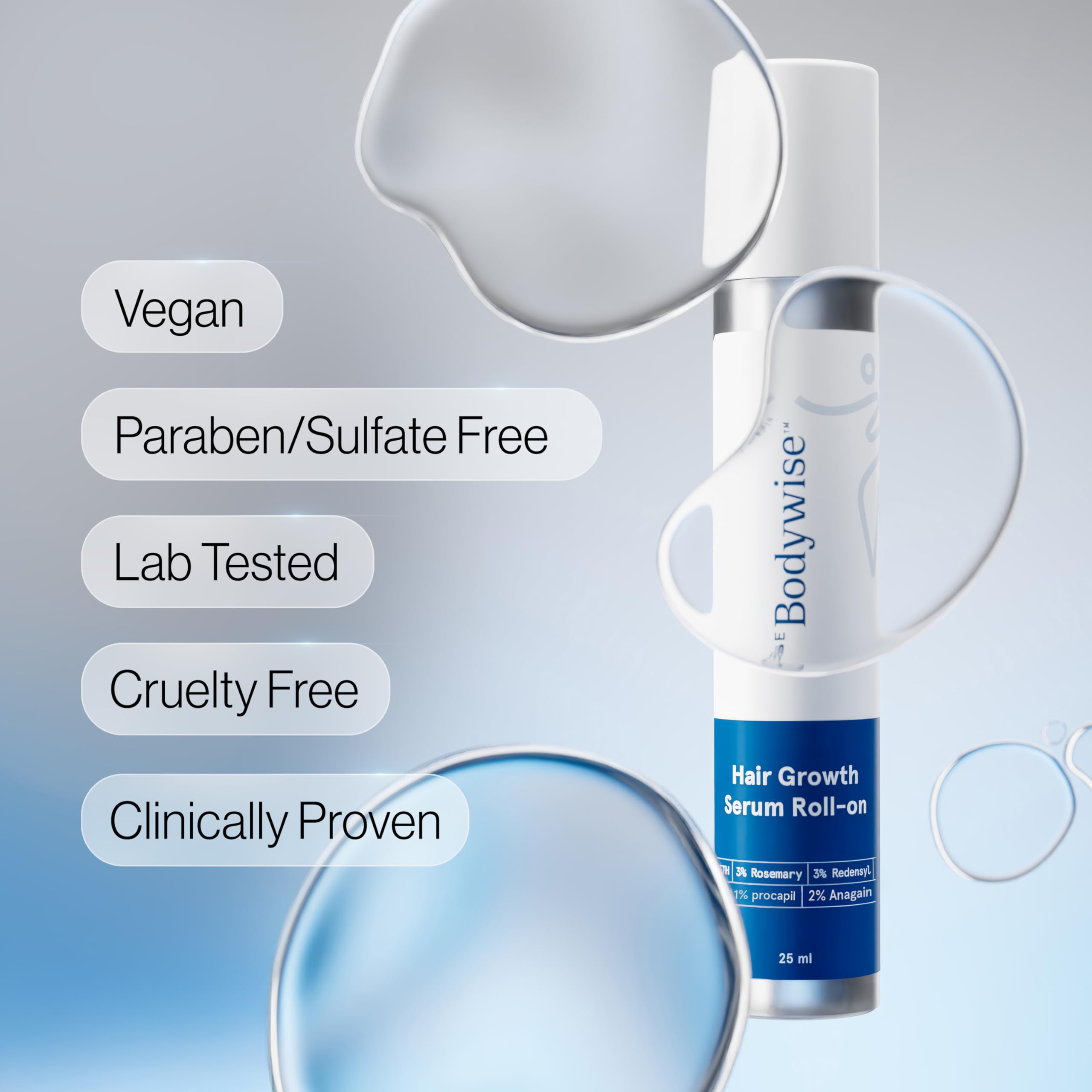 Be Bodywise Sérum Cheveux Sans cruauté Rouleau, option éthique pour le cuir chevelu