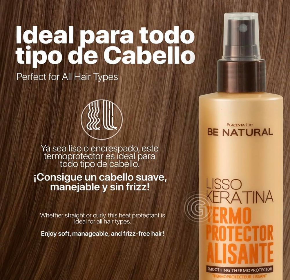 Be Natural Lisso Keratina, application précise, flacon léger pour lisser les cheveux.