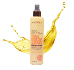 Be Natural Lisso Keratina protecteur chaleur, bouteille pratique pour une application précise.