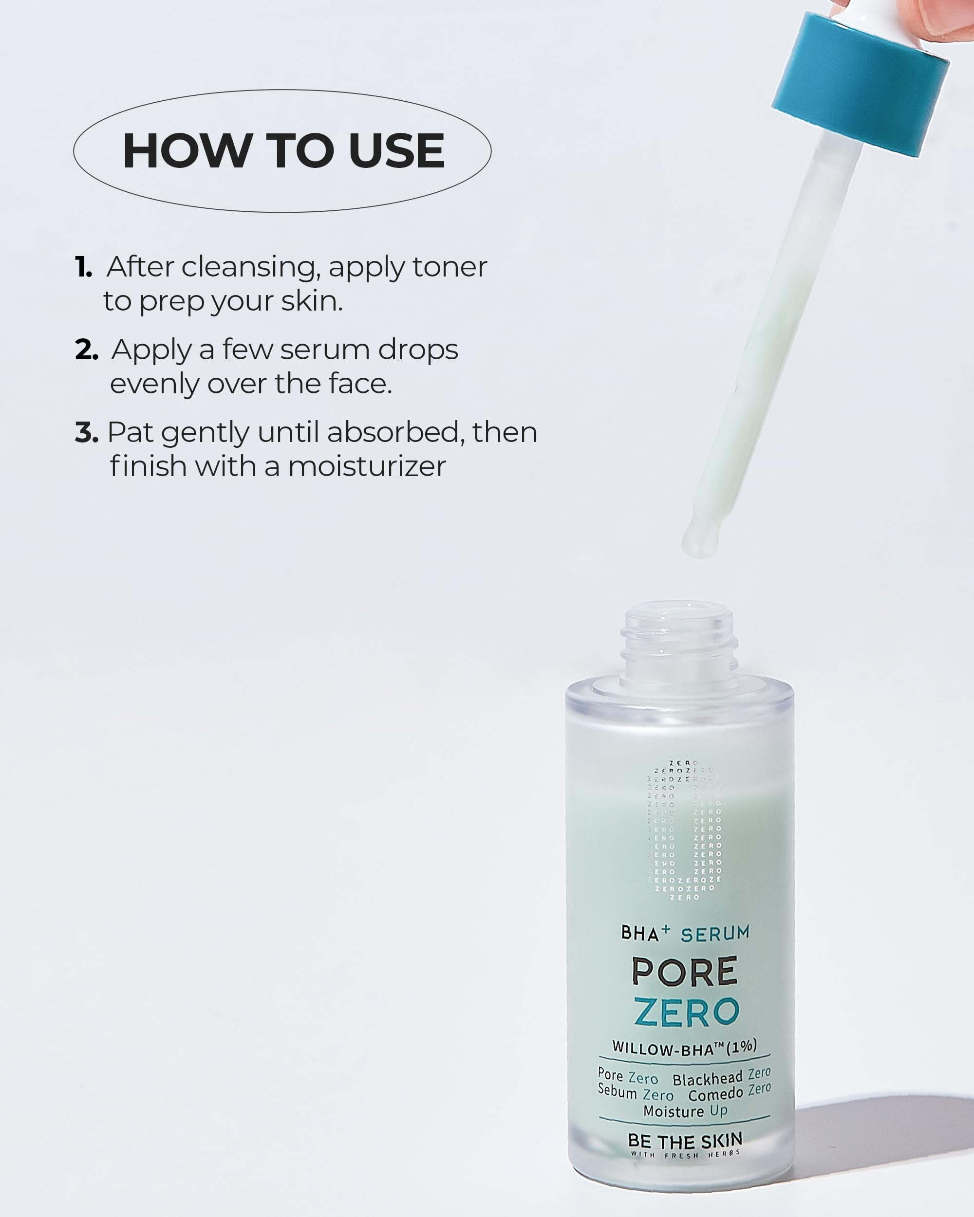 Absorption rapide du BE THE SKIN Pore Zero, fini non collant.