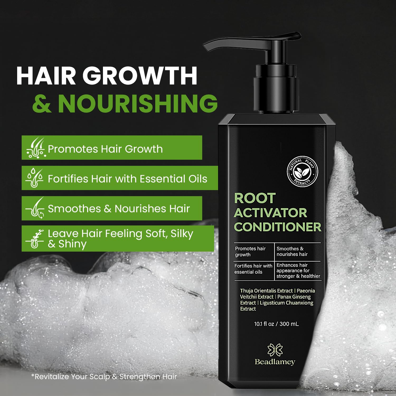 Beadlamey conditionneur cheveux nourri botanique – 7 actifs botaniques.
