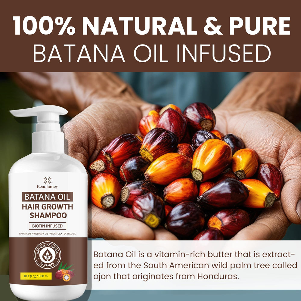 Beadlamey shampooing huile Batana – ingrédients naturels riches.