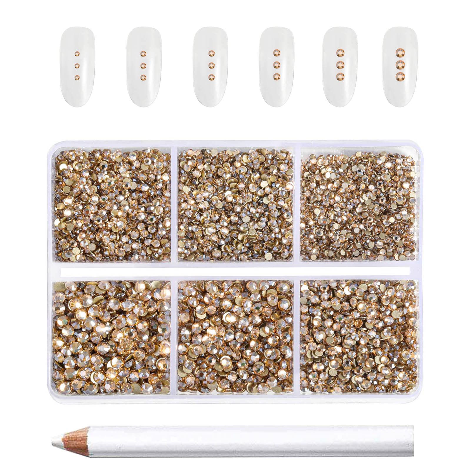 BEADSLAND Beadsland 7200 strass dorés pour ongles, éclat durable