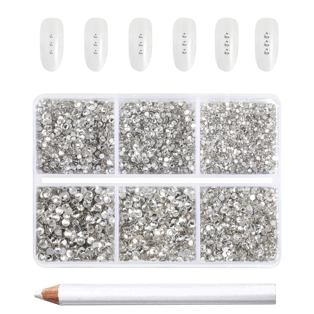 BEADSLAND strass flatback pour ongles cristal, rangés par tailles pour une application précise.