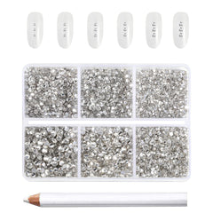 BEADSLAND strass flatback pour ongles cristal, rangés par tailles pour une application précise.