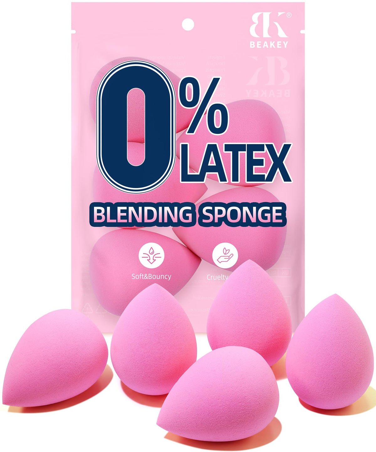 BEAKEY éponge sans latex en forme teardrop pour une application fluide du fond de teint.