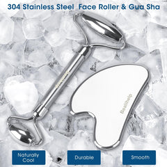 Bealihelp gua sha inox detail — outil précis pour tonifier et raffermir la peau.