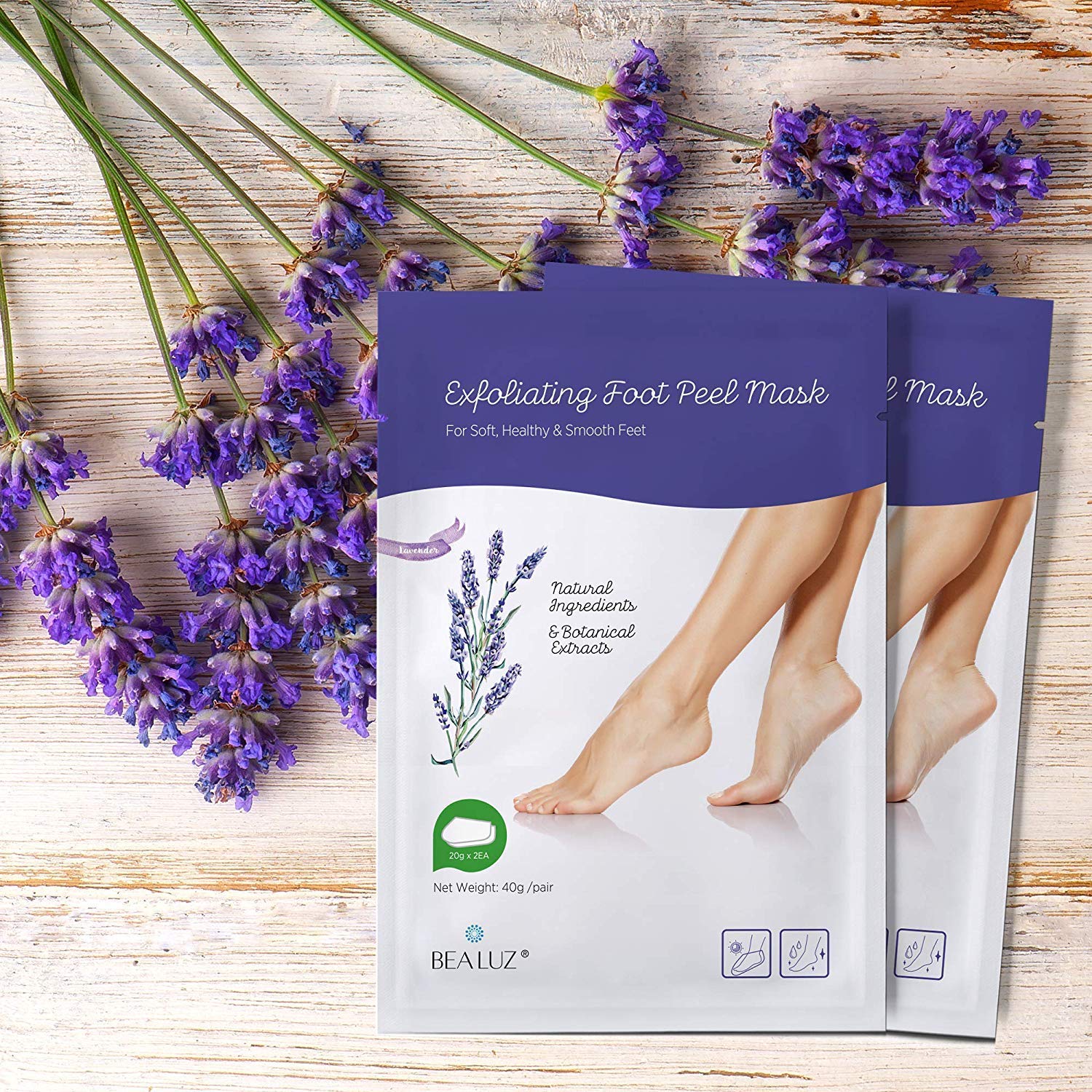 Bealuz pieds plus doux après exfoliation, peau plus lisse