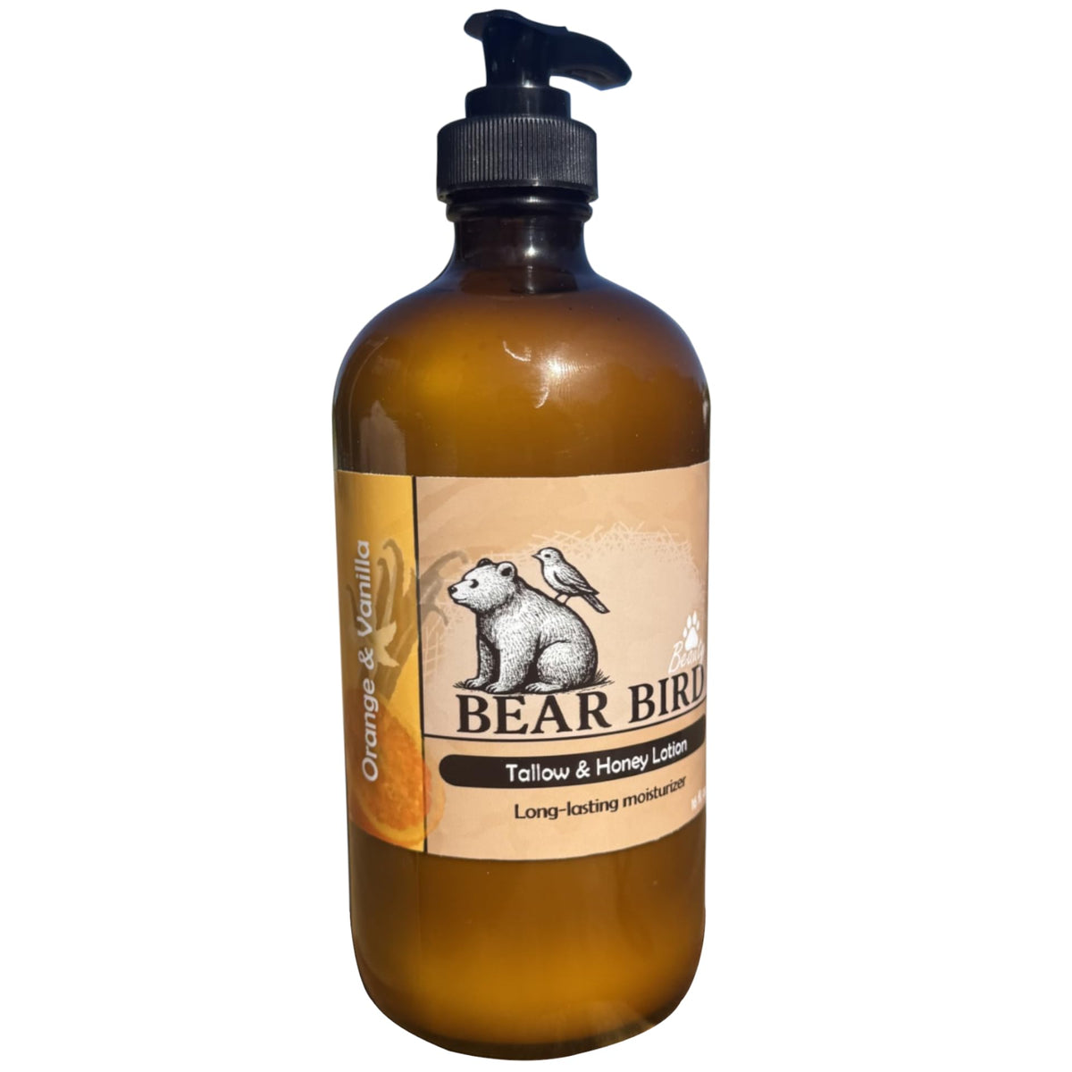 Bear Bird Lotion tallow boeuf bouteille montre hydratation naturelle et durable