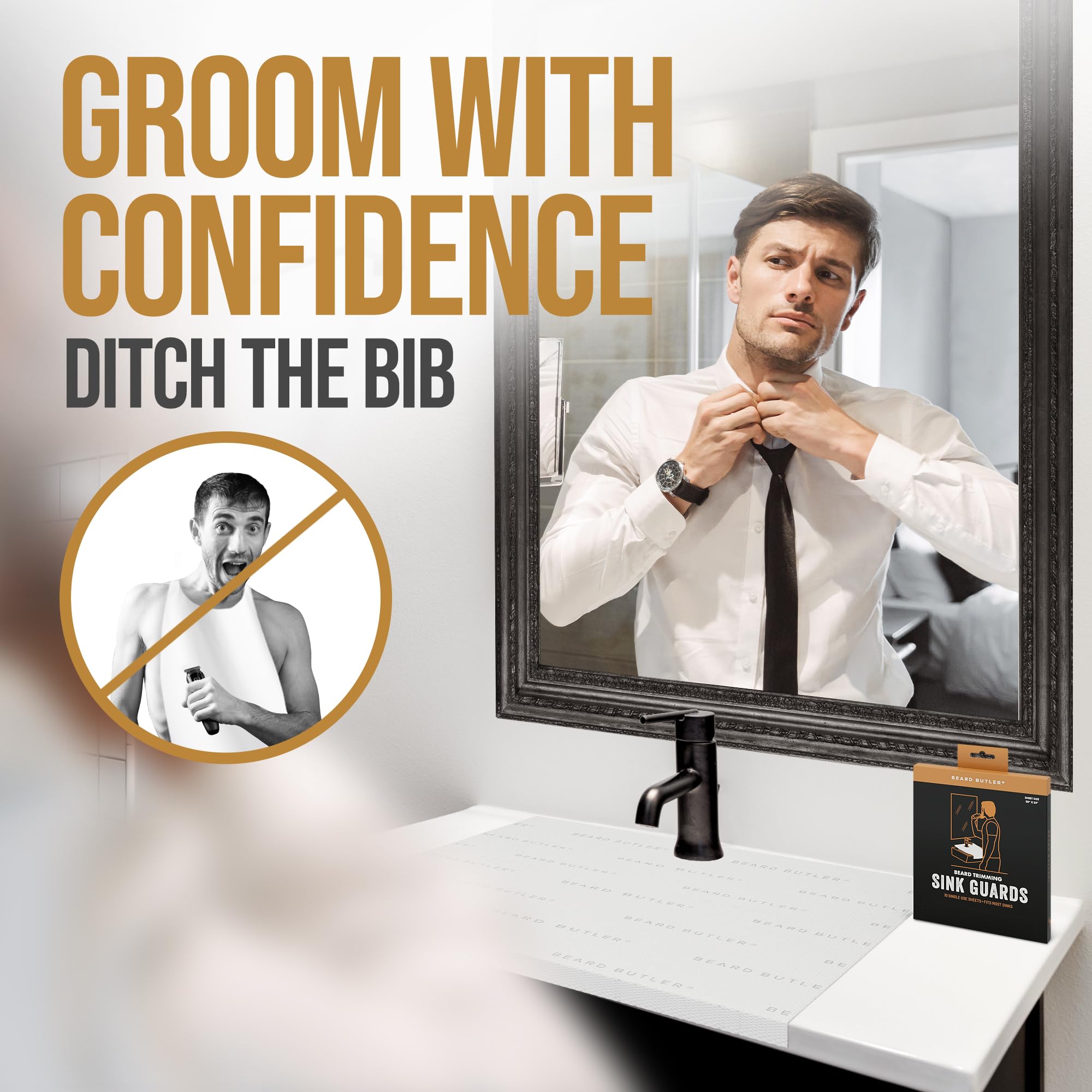 Beard Butler sans plastique, solution propre et hygiénique pour le lavabo.