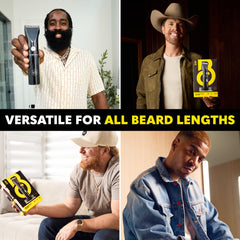 Tondeuse barbe sans fil Beard Club en action pour des coupes précises.