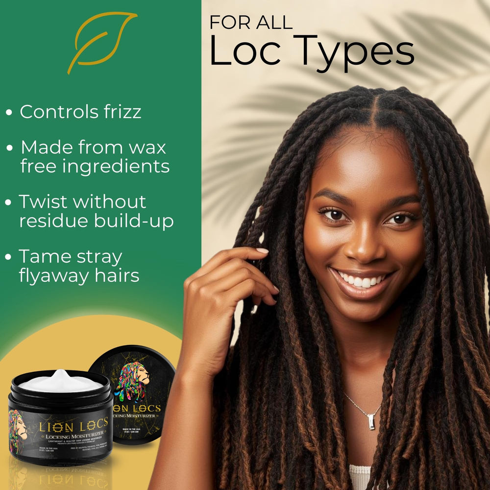 Beard Gains Lion Locs application sur locs pour définition et douceur.