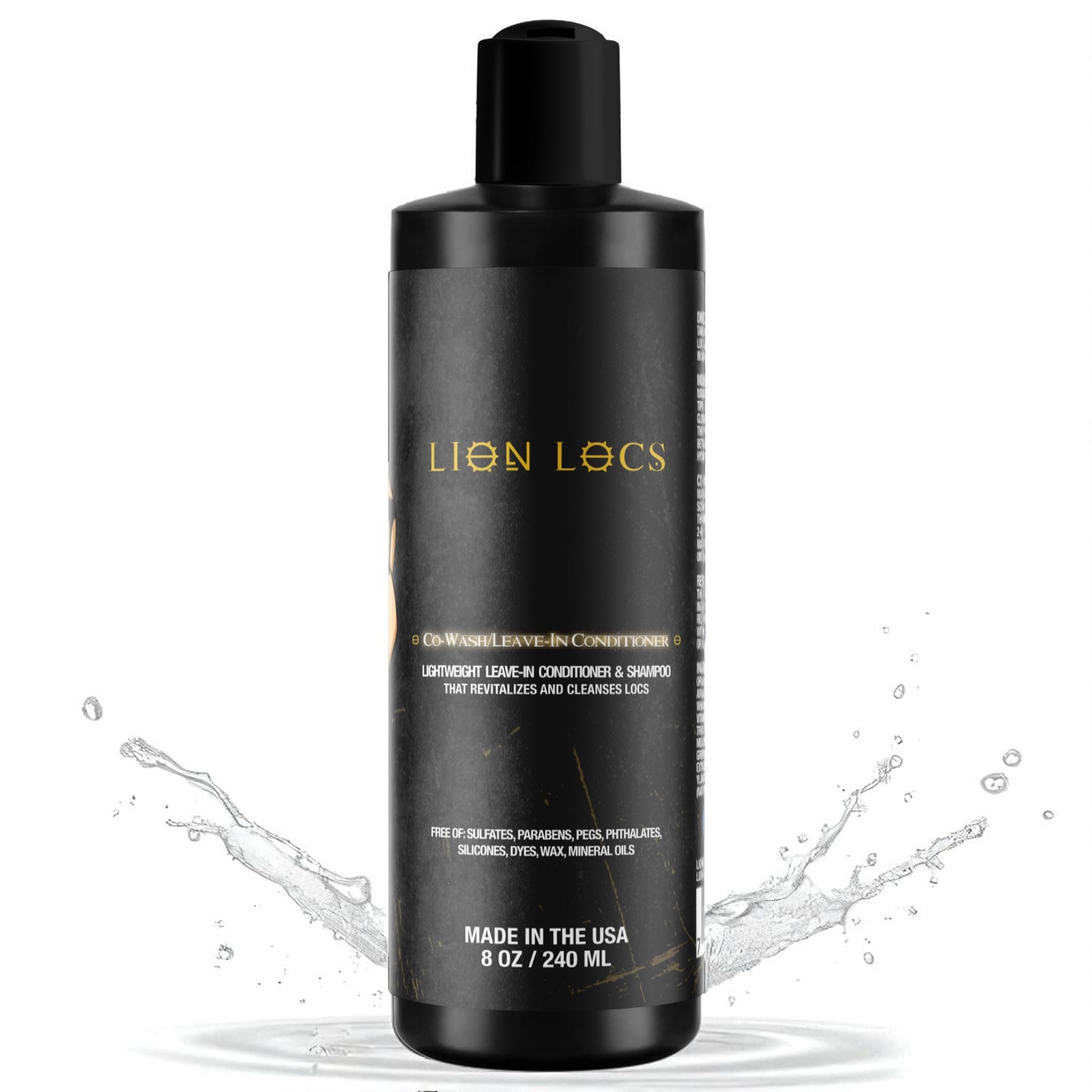 Beard Gains Lion Locs – bouteille-co-wash pour dreadlocks, nettoyage en douceur.