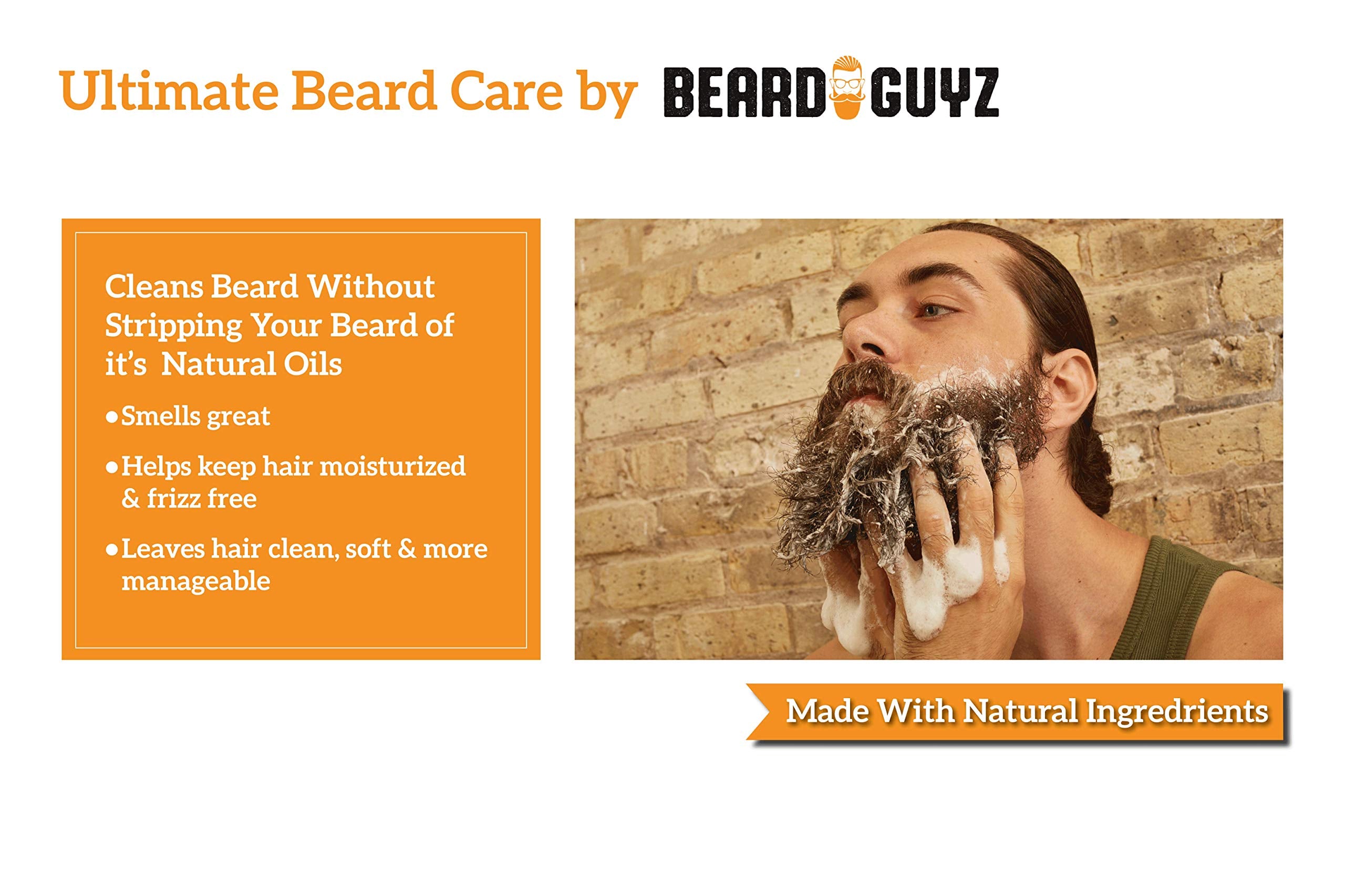 Beard Guyz Beard Wash – poils de barbe doux et sans nœuds après lavage.
