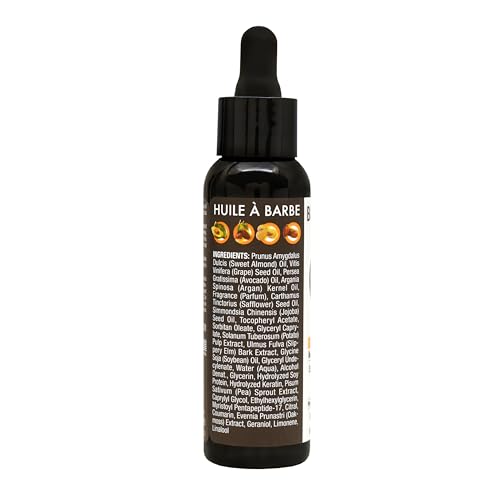 Beard Guyz Beard Oil montre l'application des gouttes dans les paumes.