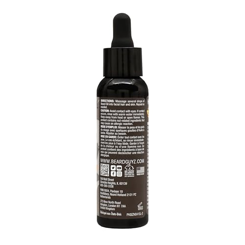 Beard Guyz Beard Oil, emballage simple prêt à être ouvert et utilisé quotidiennement.