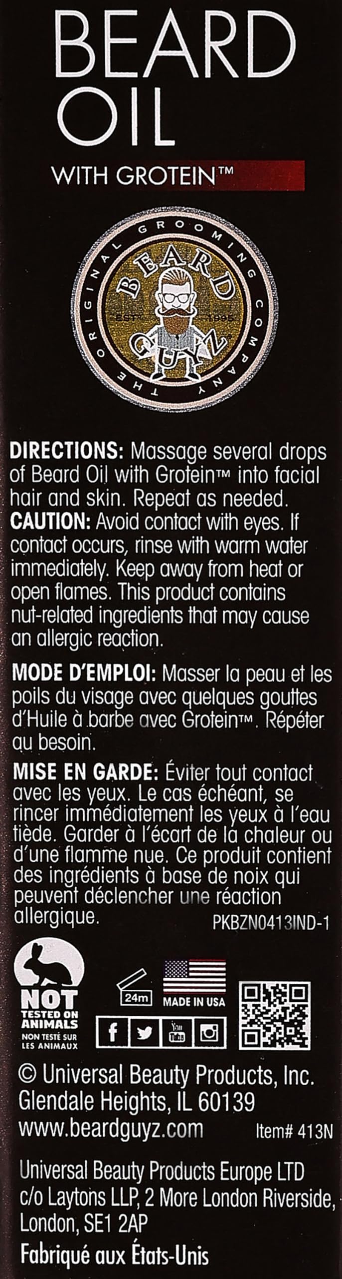 Beard Guyz Beard Oil s’intègre facilement dans le rituel quotidien de soin.