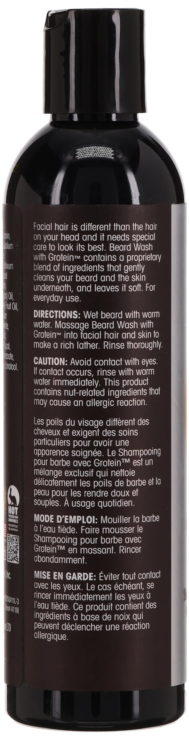 Beard Guyz Nettoyant Quotidien: étiquette lisible et bénéfice antiseptique.