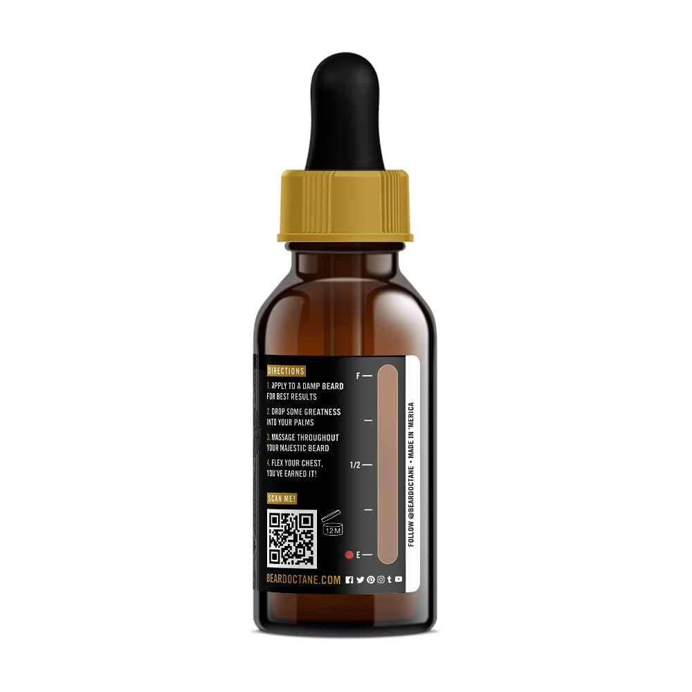 Beard Octane huile barbe – ingrédients argan et jojoba nourrissants pour barbes sèches.
