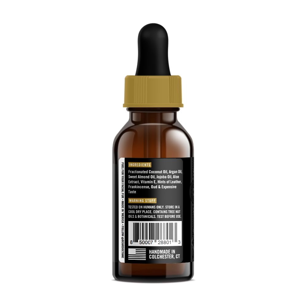 Beard Octane huile barbe – goutte pipette pour application précise et contrôlée.