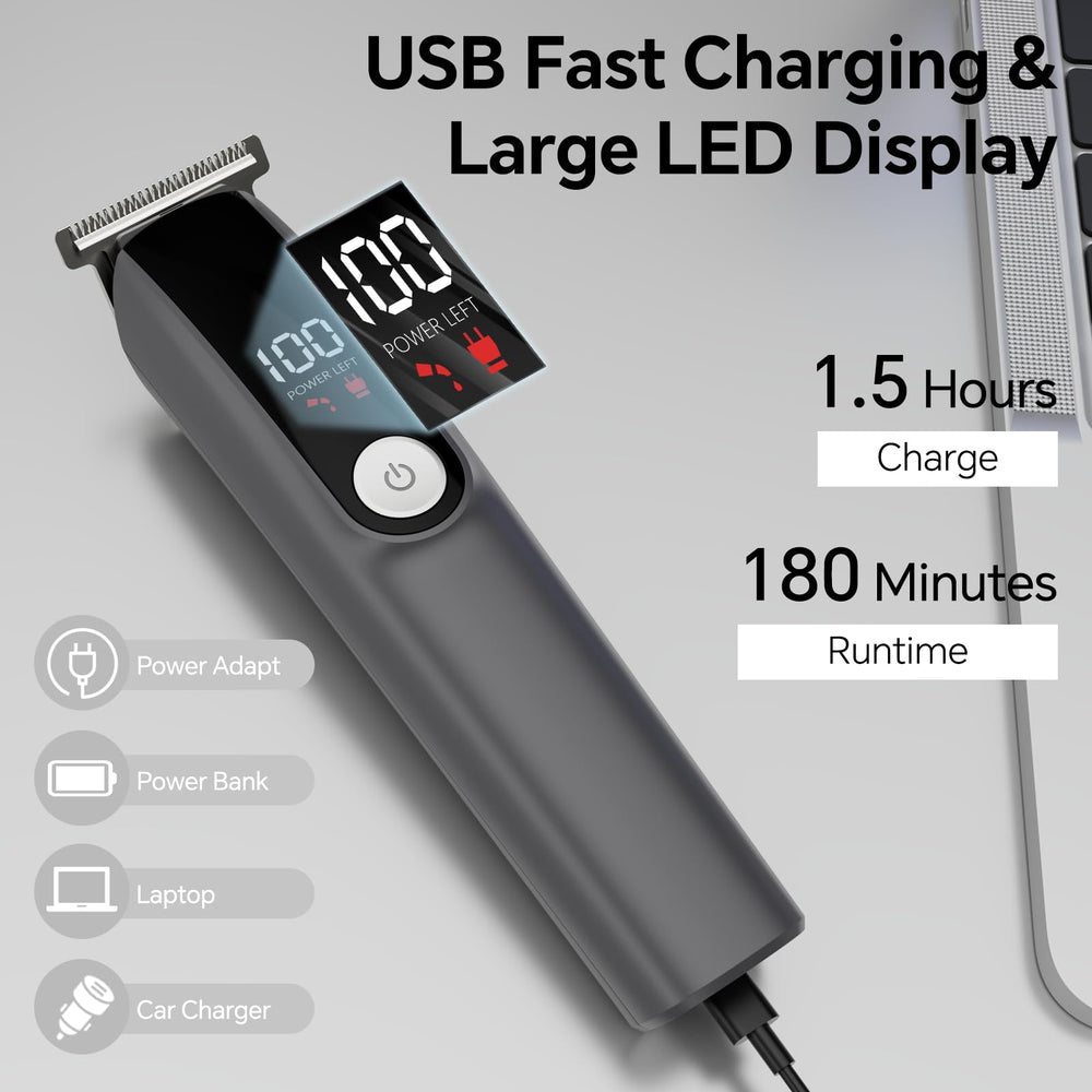 Beard Trimmer 5 en 1: autonomie jusqu'à 120 minutes pour un entretien régulier.