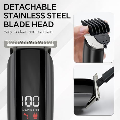 Beard Trimmer 5 en 1: lames inox pour une coupe durable et hygiénique.