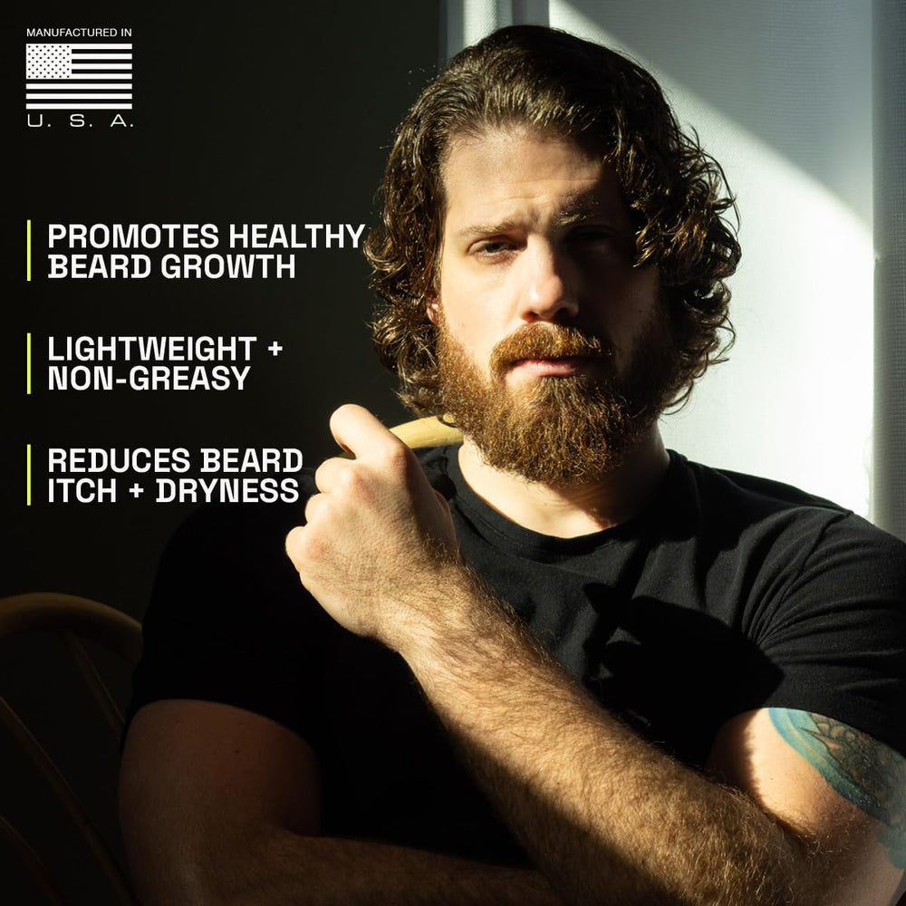 Beardbrand absorption rapide huile barbe, texture légère qui pénètre rapidement.