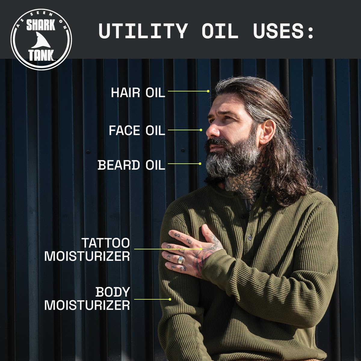 Beardbrand appliquer huile barbe, démonstration de massage doux.