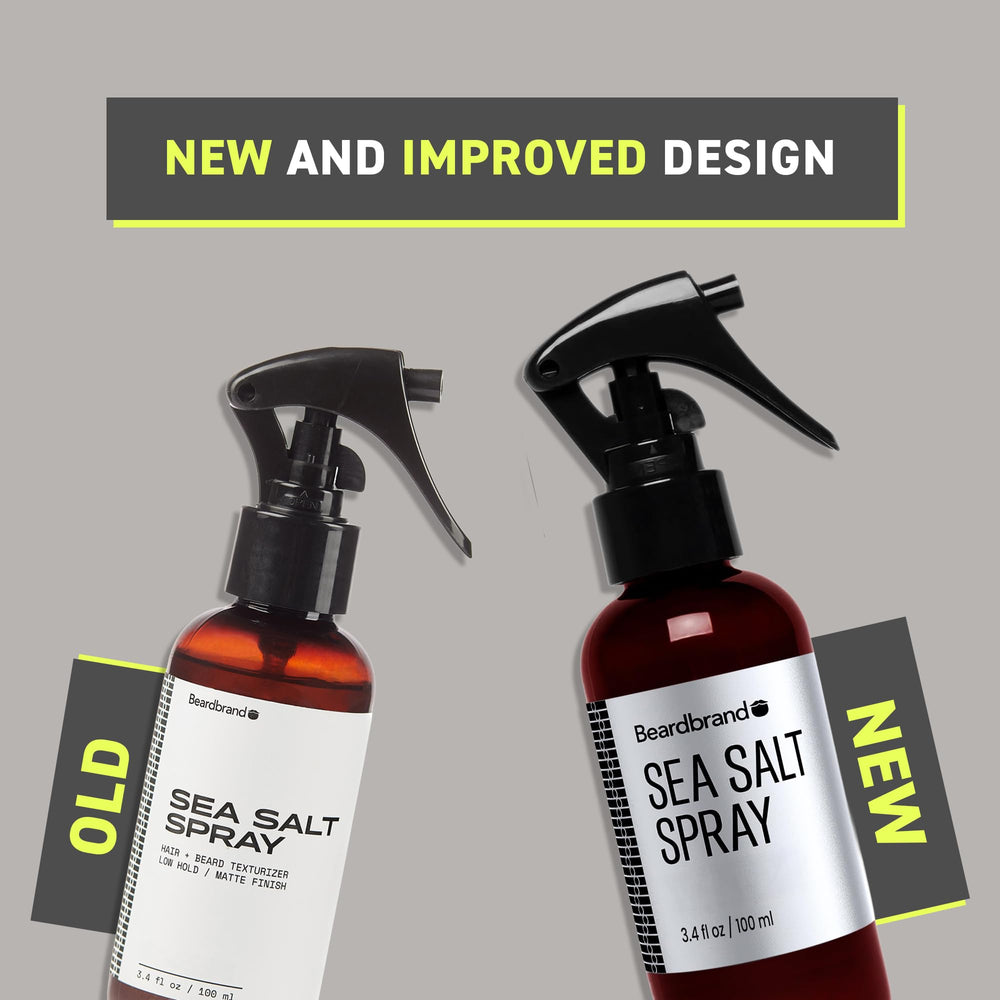 Beardbrand Spray sel marin donne une brillance naturelle et effet plage.