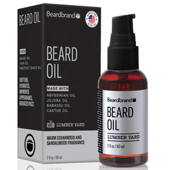 Beardbrand huile barbe bouteille jojoba — adoucit les poils les plus rêches.