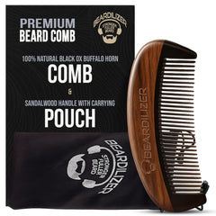 Beardilizer Peigne Barbe Premium: 36 dents en corne noire pour démêler sans tirer