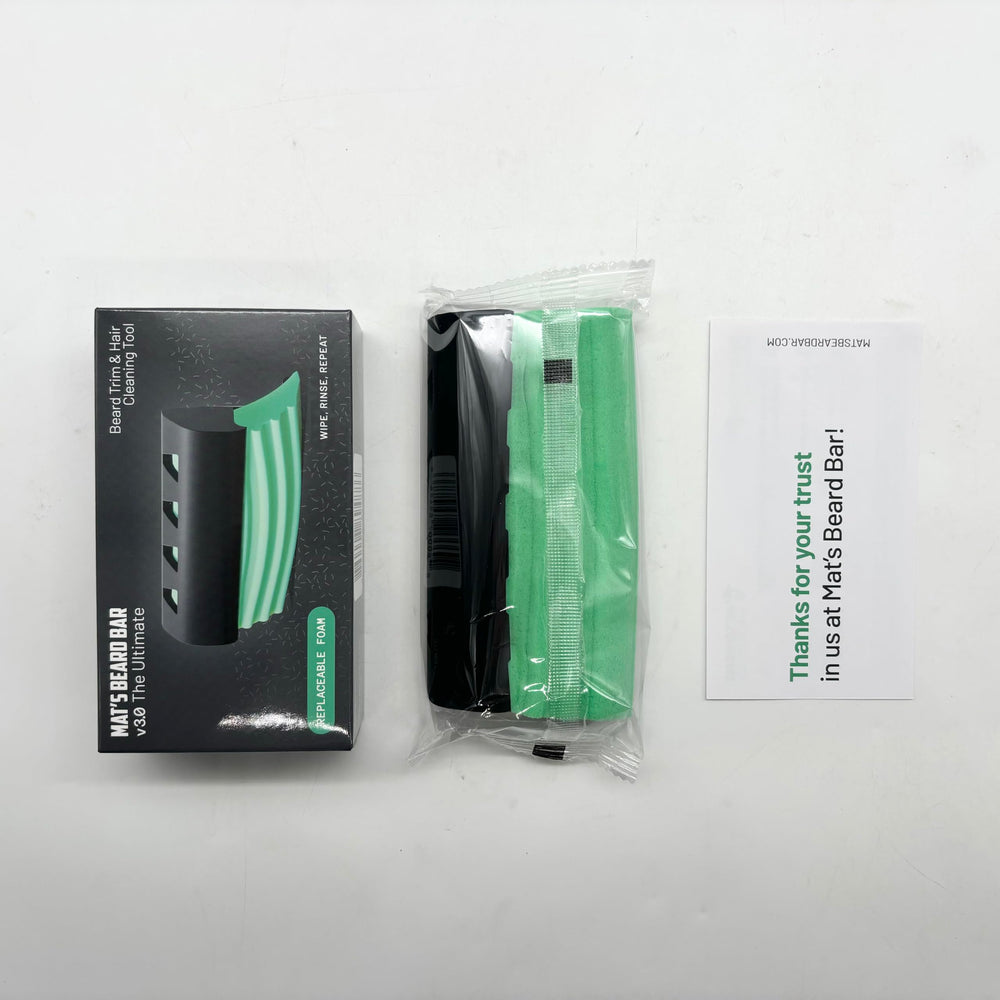 Mat's Beard Bar Ultimate v3.0 utilisation rapide facilite le balayage autour du lavabo.
