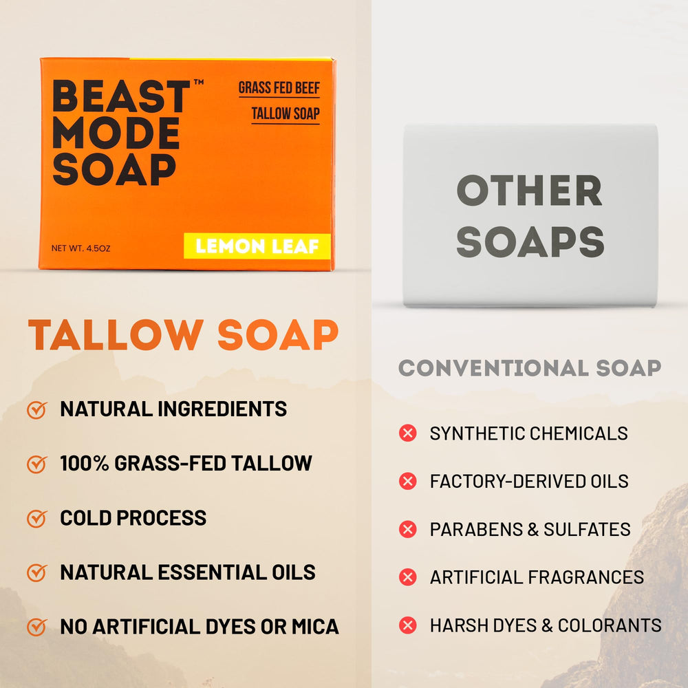 Beast Mode Savon: barre facile à rincer et parfum frais prolongé.