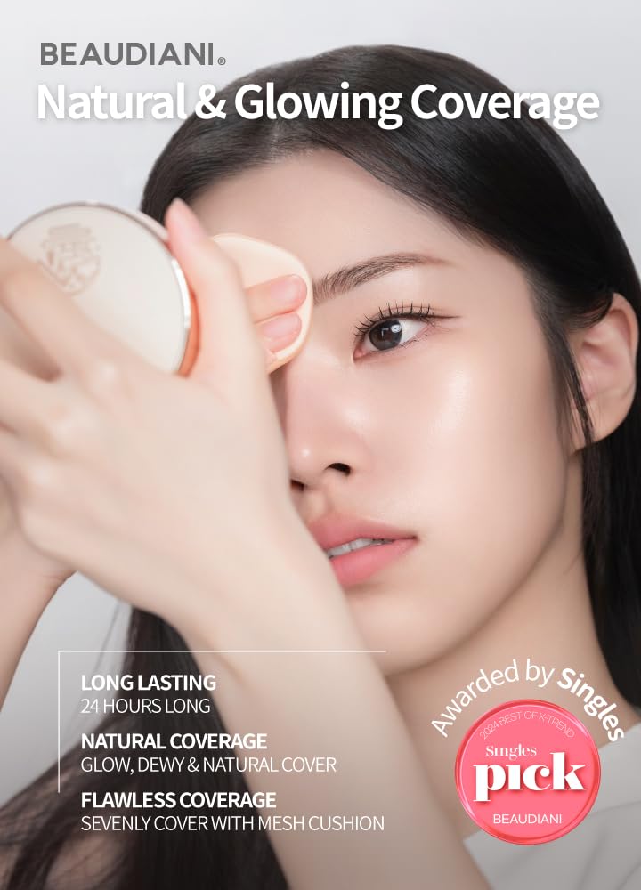 BEAUDIANI Natural Coverage Cushion, application fluide grâce au maillage intégré.