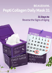 Sachet BEAUDIANI Masque Pepti Collagène prêt à hydrater votre peau.