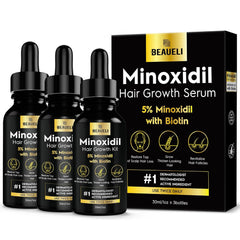Beaueli Minoxidil 5% sans parfum, flacon prêt à l'usage pour cheveux plus denses.