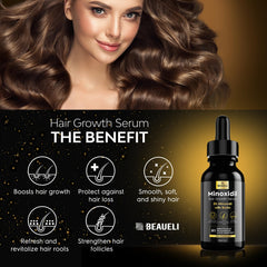 Beaueli Minoxidil, cuir chevelu satisfait par le renforcement des cheveux.