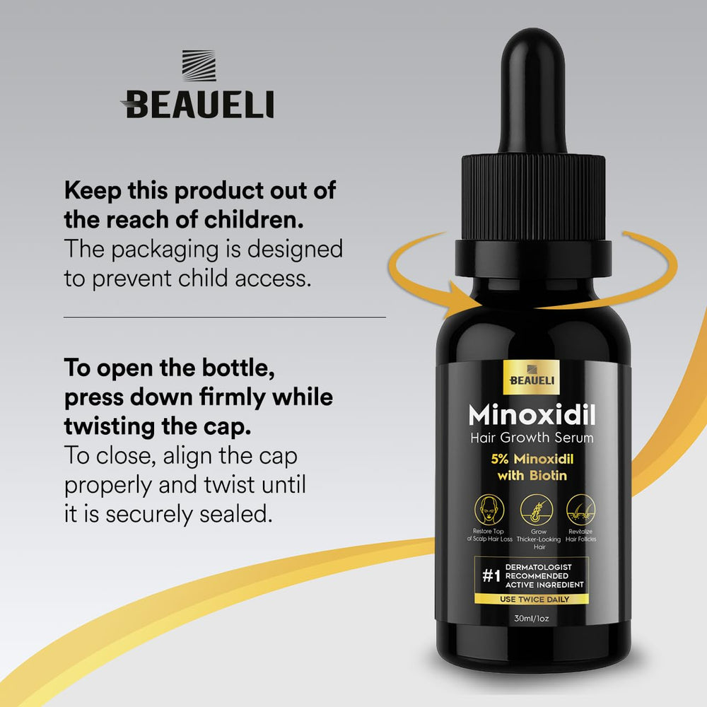 Beaueli Minoxidil, application goutte, favorise la stimulation du cuir chevelu.