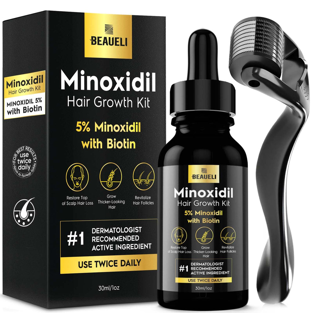 Beaueli Minoxidil Kit Barbe Homme, aide potentielle à densité et apparence plus fournie.