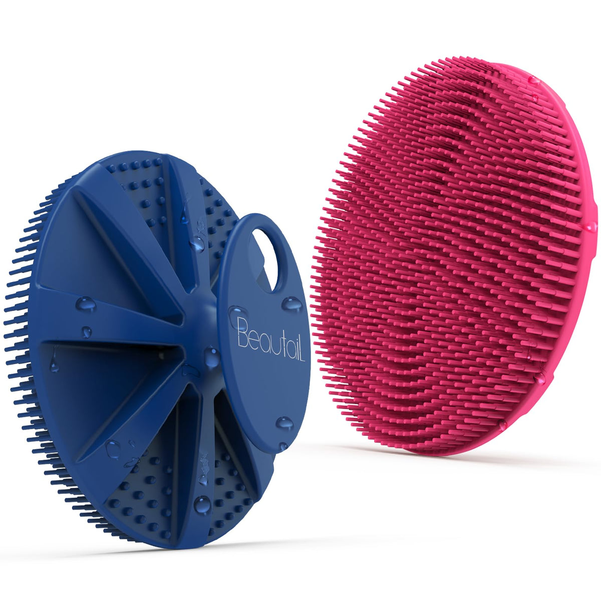 BEAUTAIL brosse corps silicone bleu-rose pour exfolier en douceur et rester hygiénique