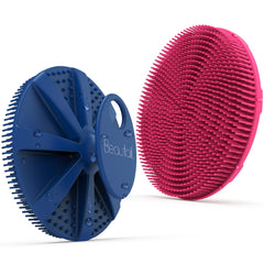 BEAUTAIL brosse corps silicone bleu-rose pour exfolier en douceur et rester hygiénique
