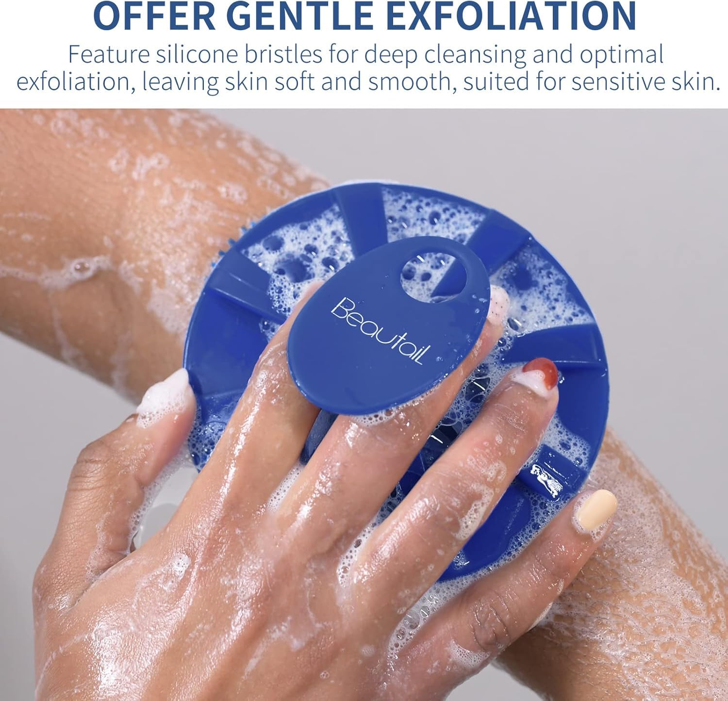 BEAUTAIL poignée clips silicone assurant une prise stable en douche
