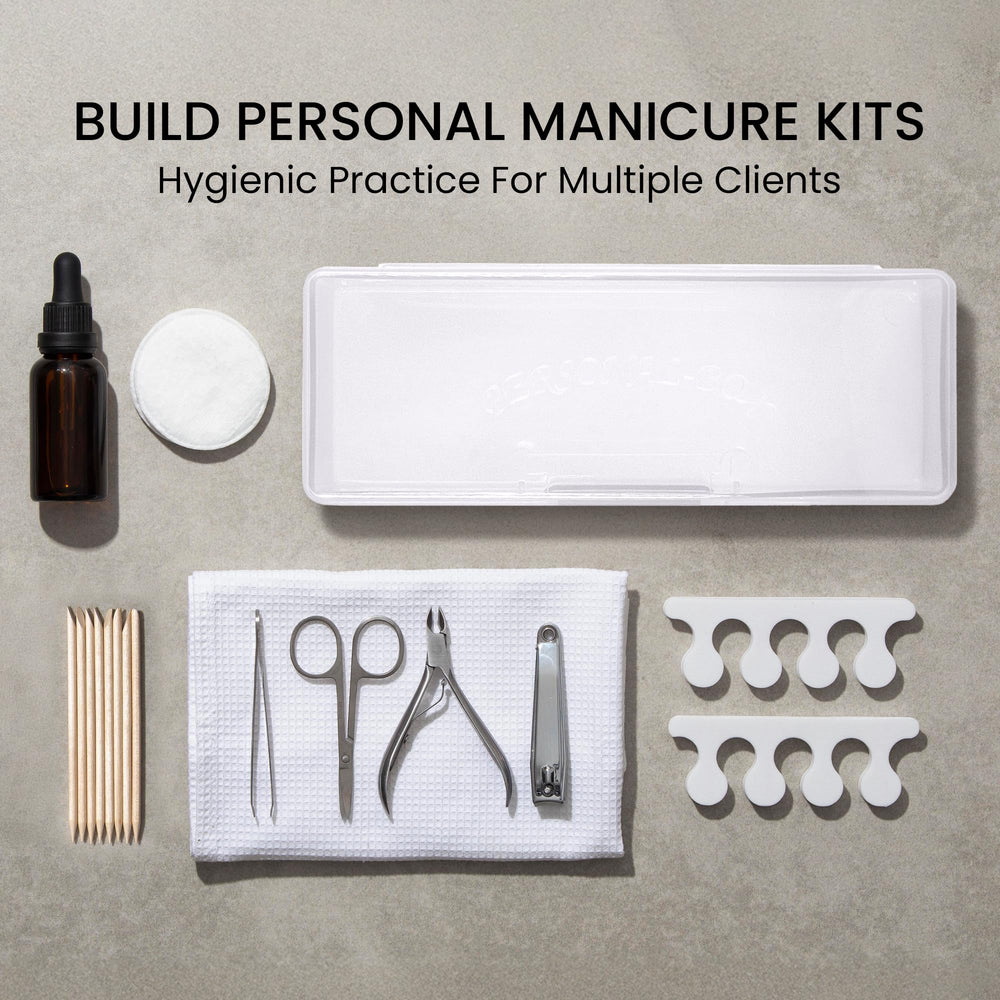 Rangement Beauticom dans un salon, rangement d'outils de manucure.