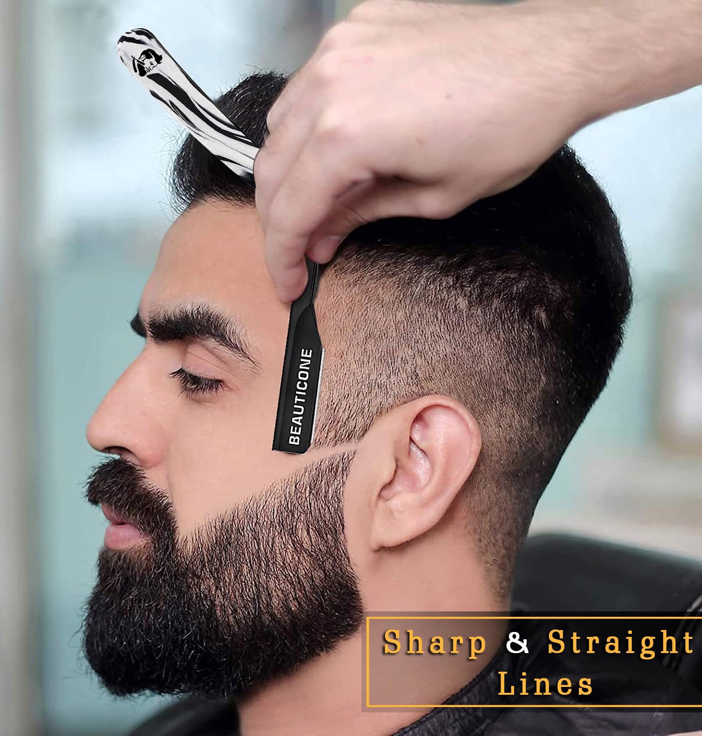 Beauticone rasoir droit idéal en salon barbershop pour résultats constants.