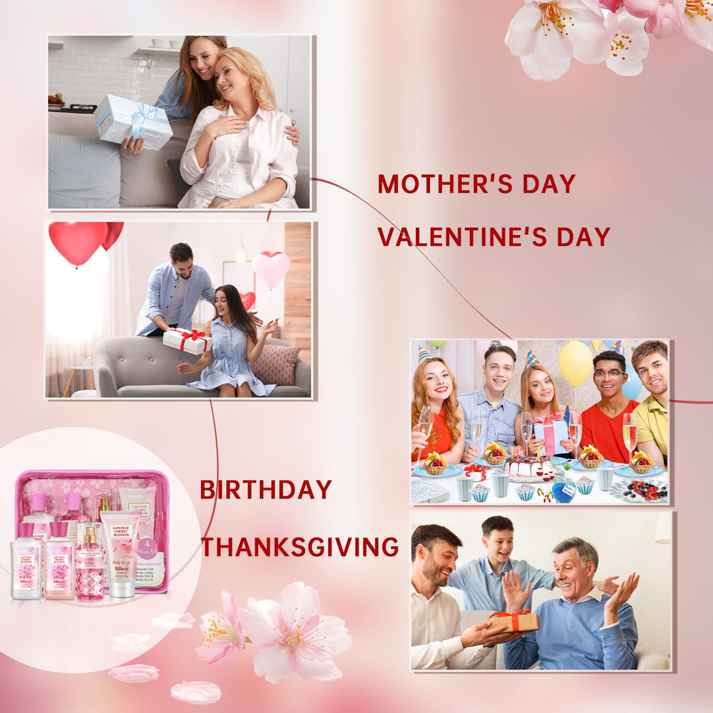 Design d'emballage Beautifier Life cerisier japonais, impression premium et choix cadeau.