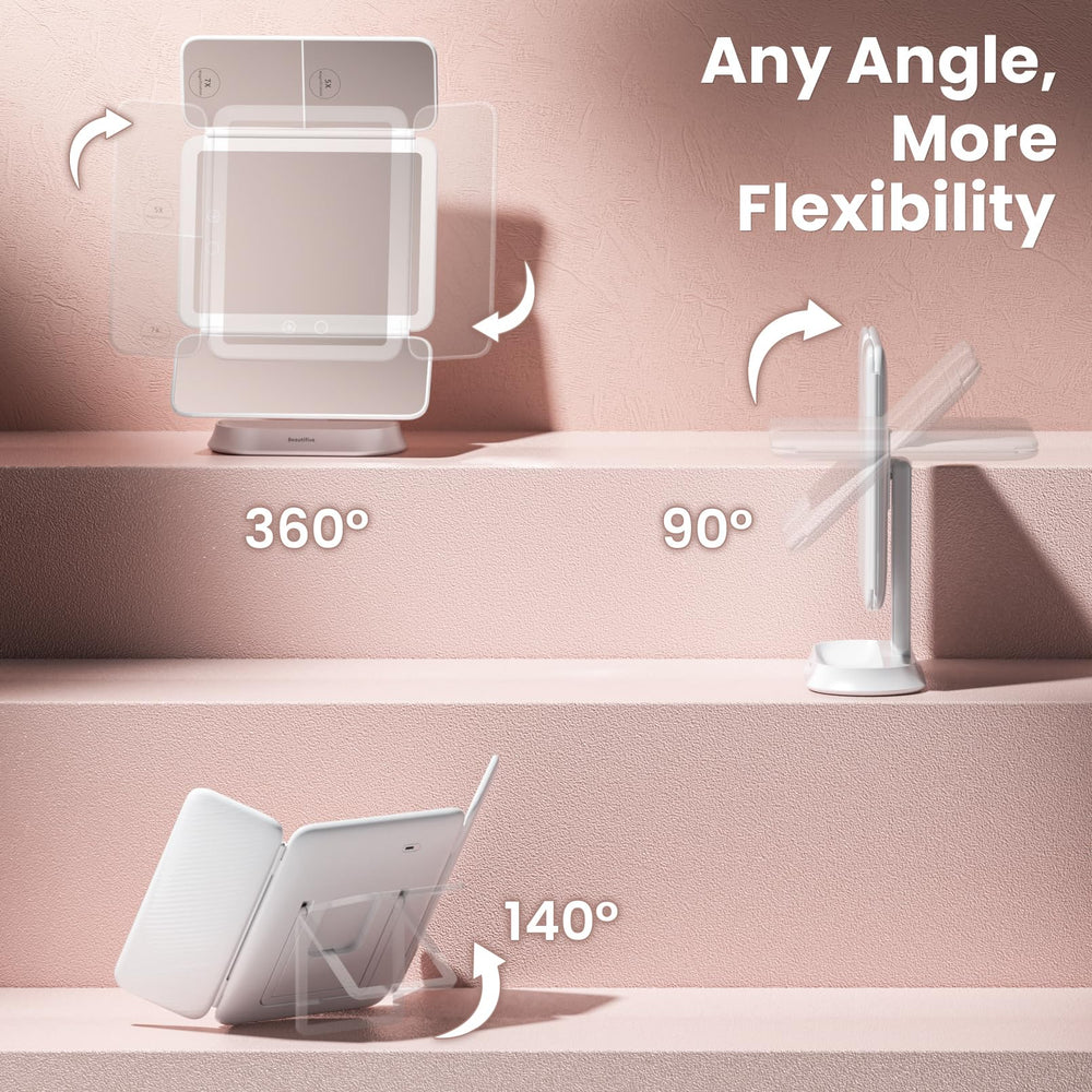 Beautifive miroir avec grossissement 7x/5x/1x pour détails nets.
